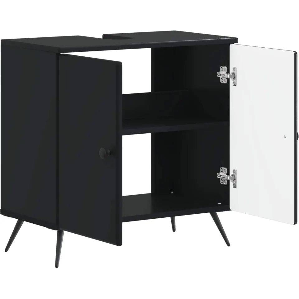 vidaXL Badkamer wastafelkast BREDA Zwart 59,5 x 31,5 x 59 cm