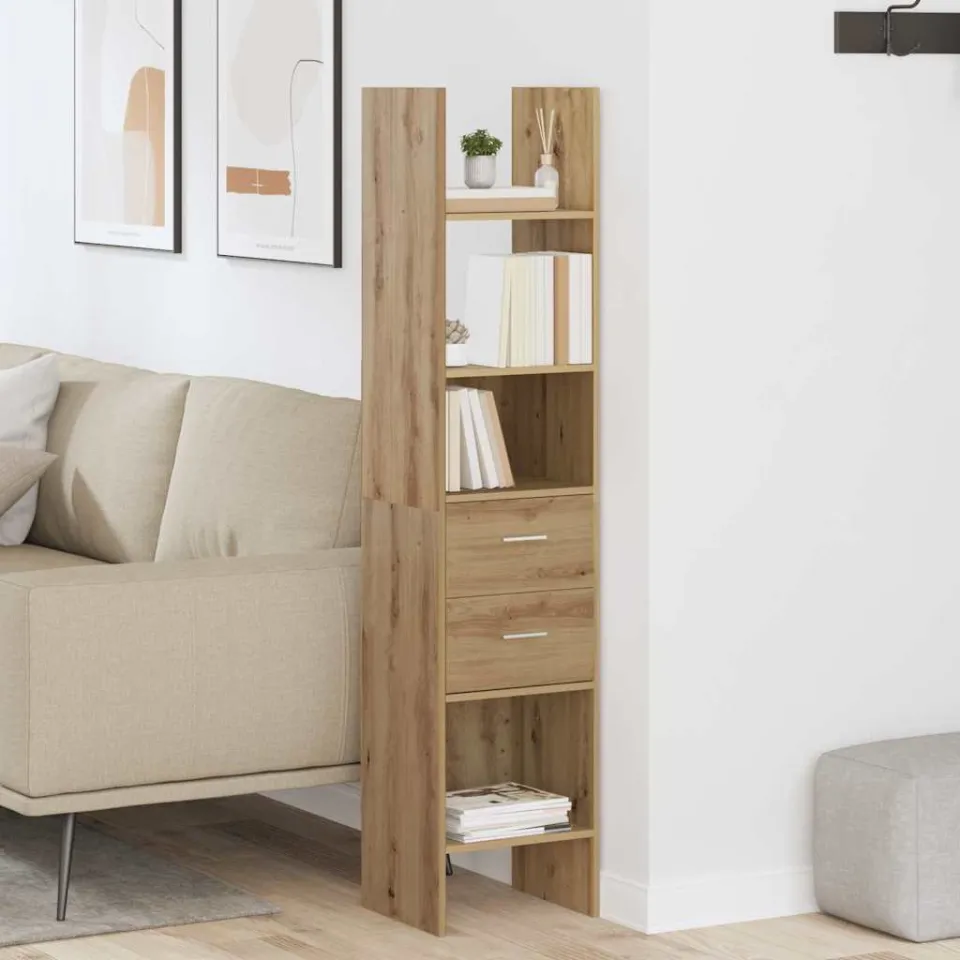 vidaXL Boekenkast 2-laags 40 x 35 x 180 cm Bewerkt hout bruin, foto 3