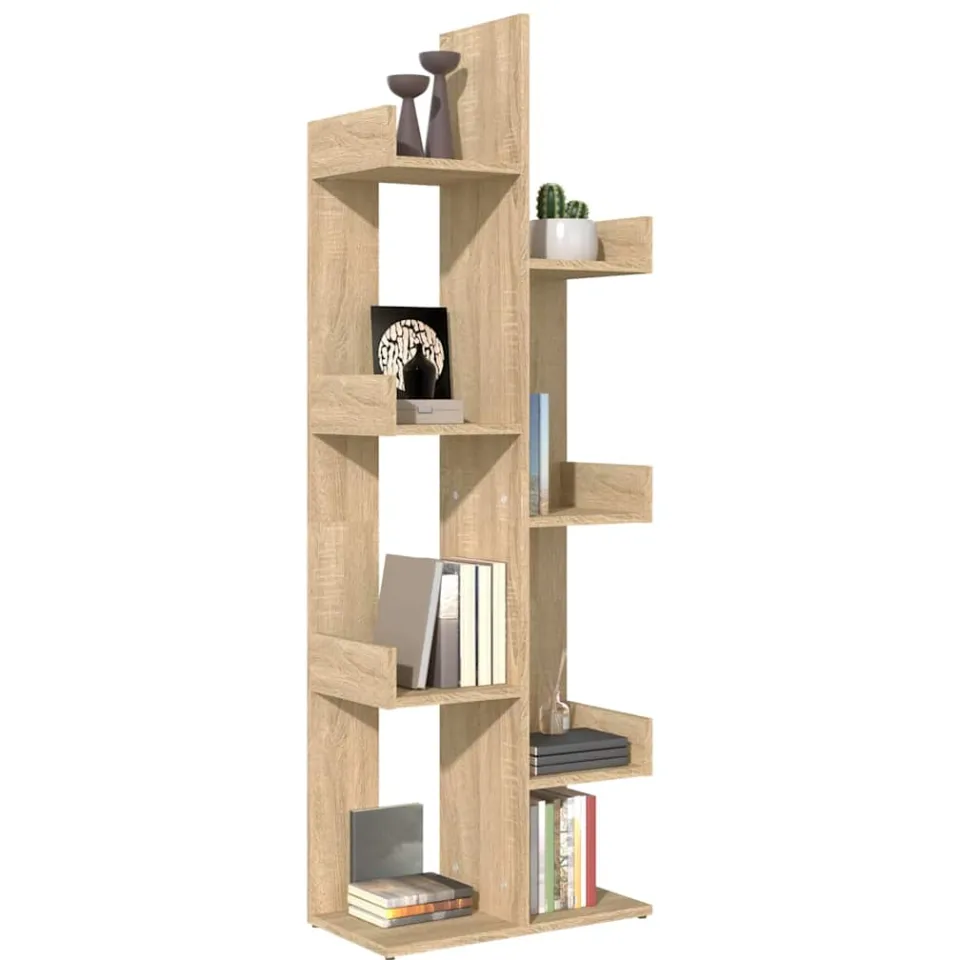 vidaXL Boekenkast 48x25,5x140 cm bewerkt hout sonoma eikenkleurig Bruin