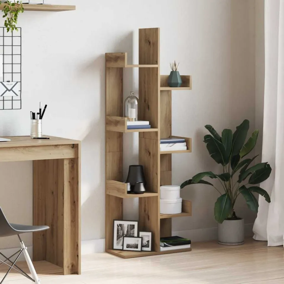 vidaXL Boekenkast 48x25,5x140 cm bewerkt hout artisanaal eikenkleurig, foto 2