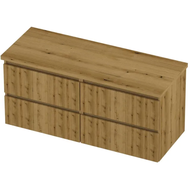 Proline Deck Badmeubelset Symmetrisch Gefreesd 4 Laden 120x46x55 cm Urban Oak Eiken