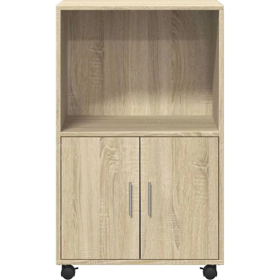 vidaXL Rolkast 55x40x91 cm bewerkt hout sonoma eikenkleurig Bruin