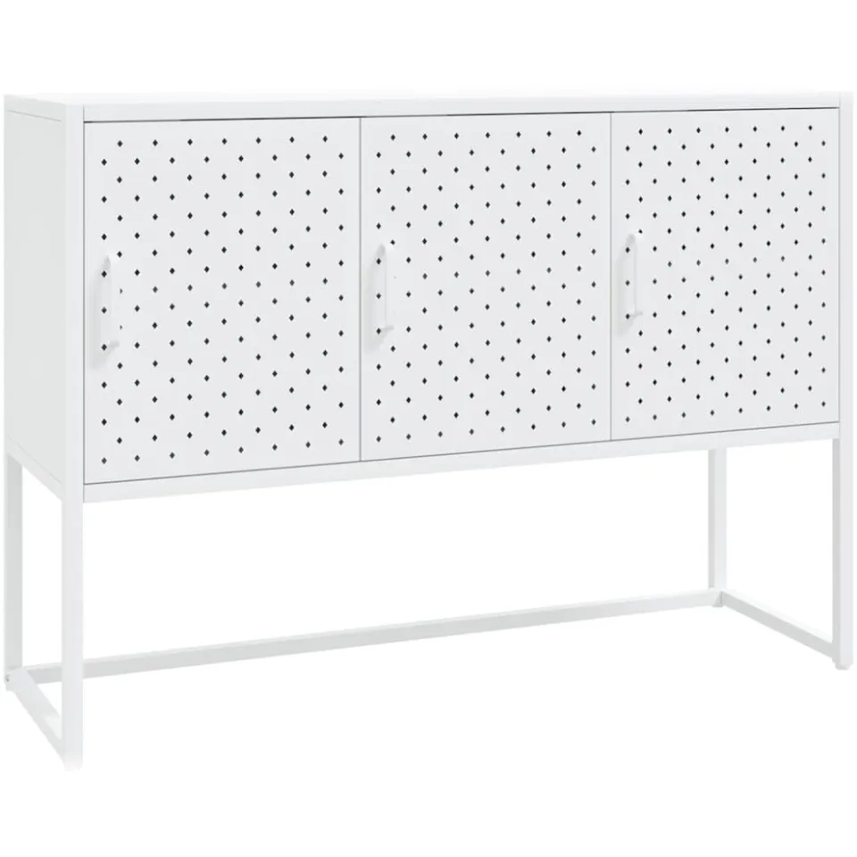 vidaXL Dressoir 105x35x75 cm staal wit