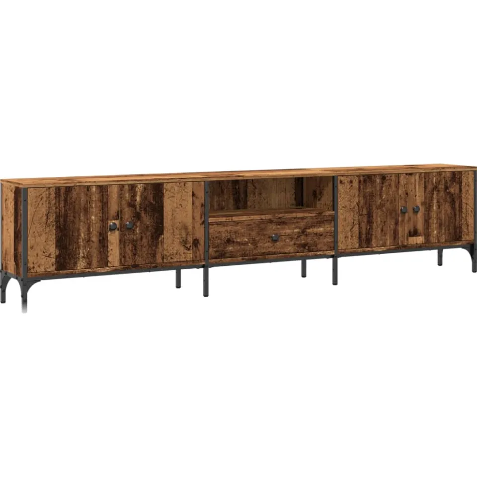 vidaXL Tv-meubel met lade 200x25x44 cm bewerkt hout oud houtkleurig bruin, foto 3