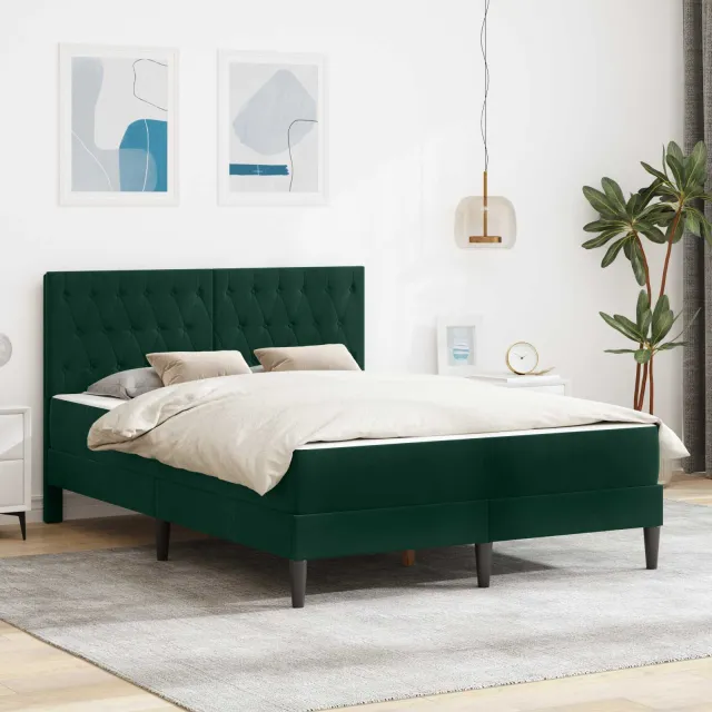 vidaXL Bedframe met matras Donkergrijs 120 x 190 cm fluweel