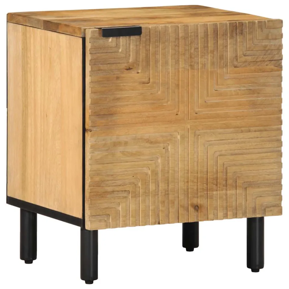 vidaXL Nachtkastjes 2 st 40x33x46 cm massief mangohout bruin, foto 3