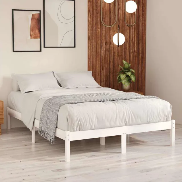 vidaXL Bedframe massief hout wit 180x200 cm
