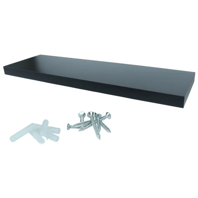 Wovar Zwevende Wandplank 60 x 24 cm Zwart | Per Stuk