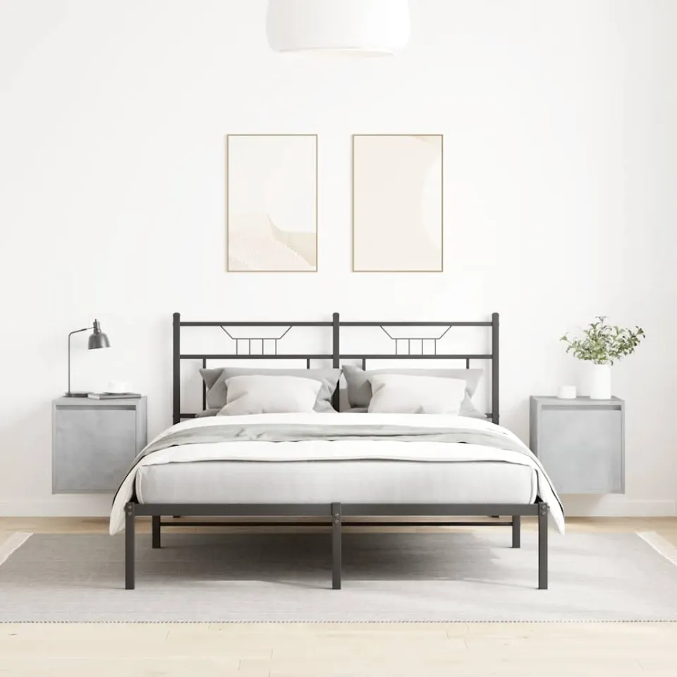 vidaXL Nachtkastjes 2 st wandgemonteerd 38x34x40 cm betongrijs grijs, foto 3