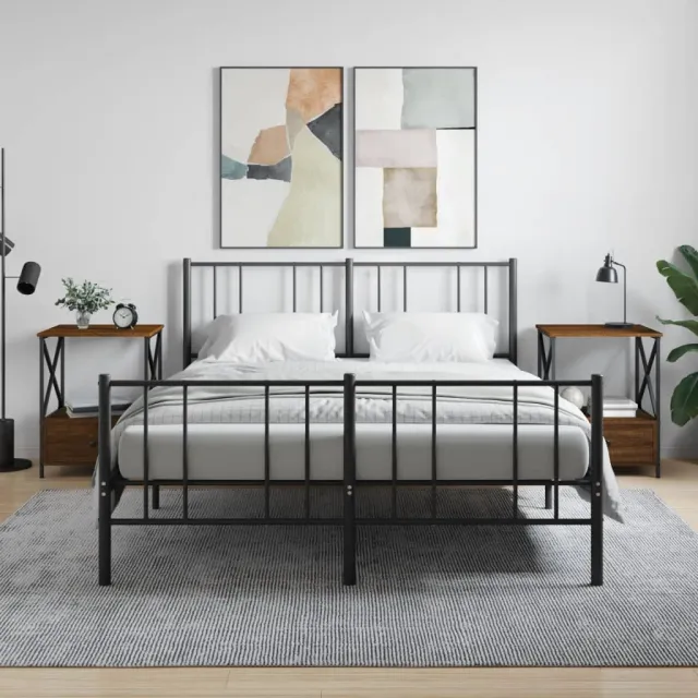 vidaXL Nachtkastjes 2 st 50x41x65 cm bewerkt hout bruin eikenkleur, foto 2