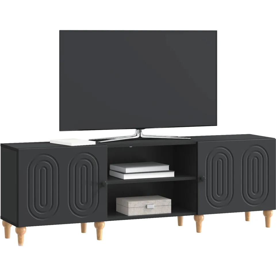 vidaXL TV-kast 150 x 31 x 50 cm Zwart Bewerkt hout, foto 3