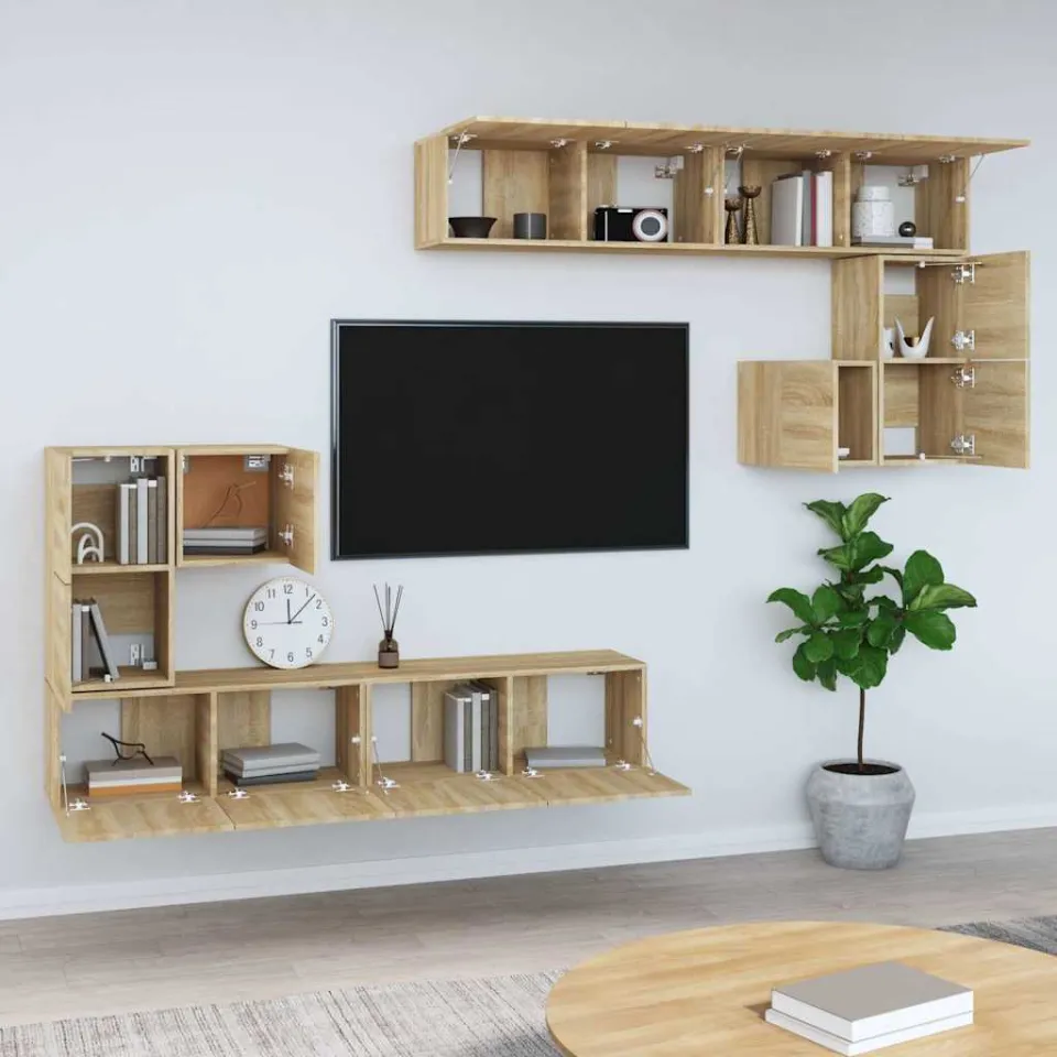 vidaXL Tv-wandmeubel bewerkt hout sonoma eikenkleurig, foto 3
