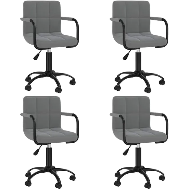 vidaXL Eetkamerstoelen draaibaar 4 st fluweel donkergrijs