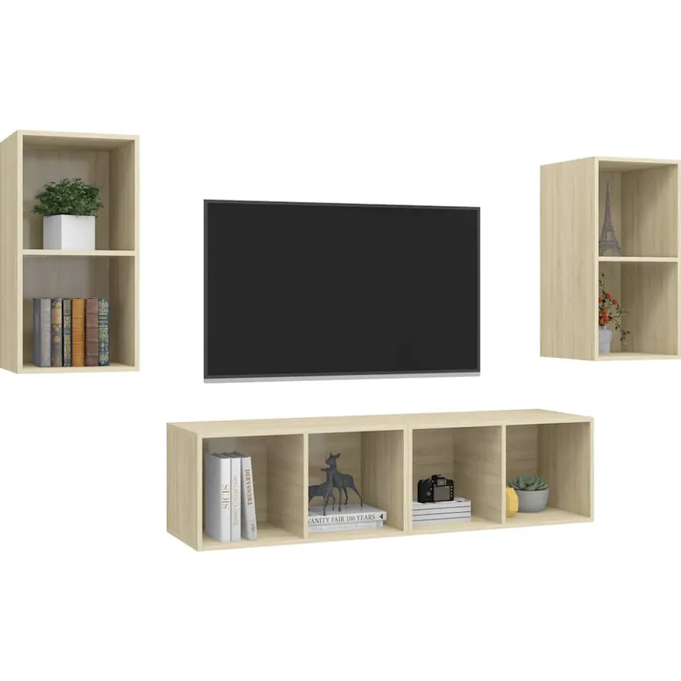 vidaXL Tv-wandmeubelen 4 st bewerkt hout sonoma eikenkleurig, foto 4