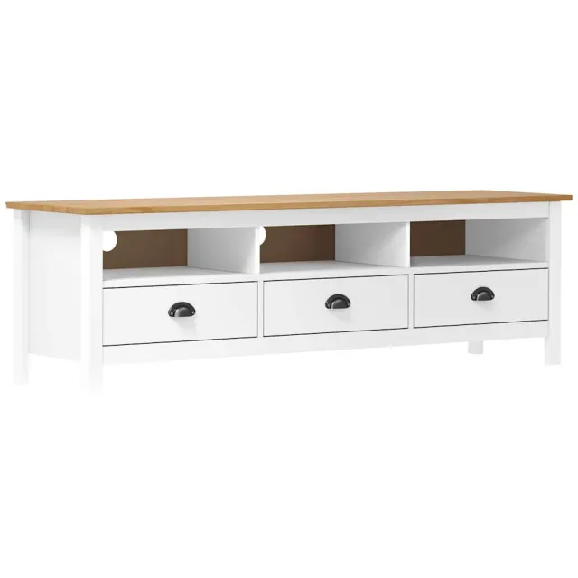vidaXL Tv-meubel Hill Range 158x40x47 cm massief grenenhout wit