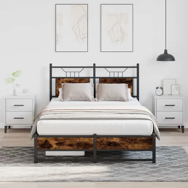vidaXL Bedframe zonder matras hout gerookt eikenkleurig 120x200 cm