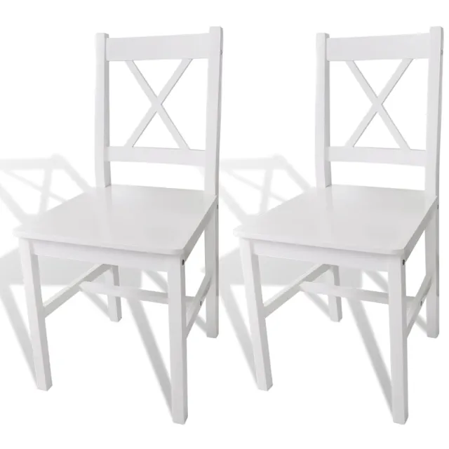vidaXL Eetkamerstoelen 2 st grenenhout wit