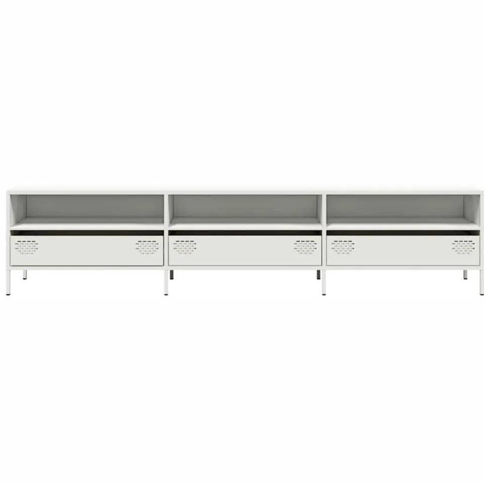 vidaXL Tv-meubel 202x39x43,5 cm koudgewalst staal wit, foto 4
