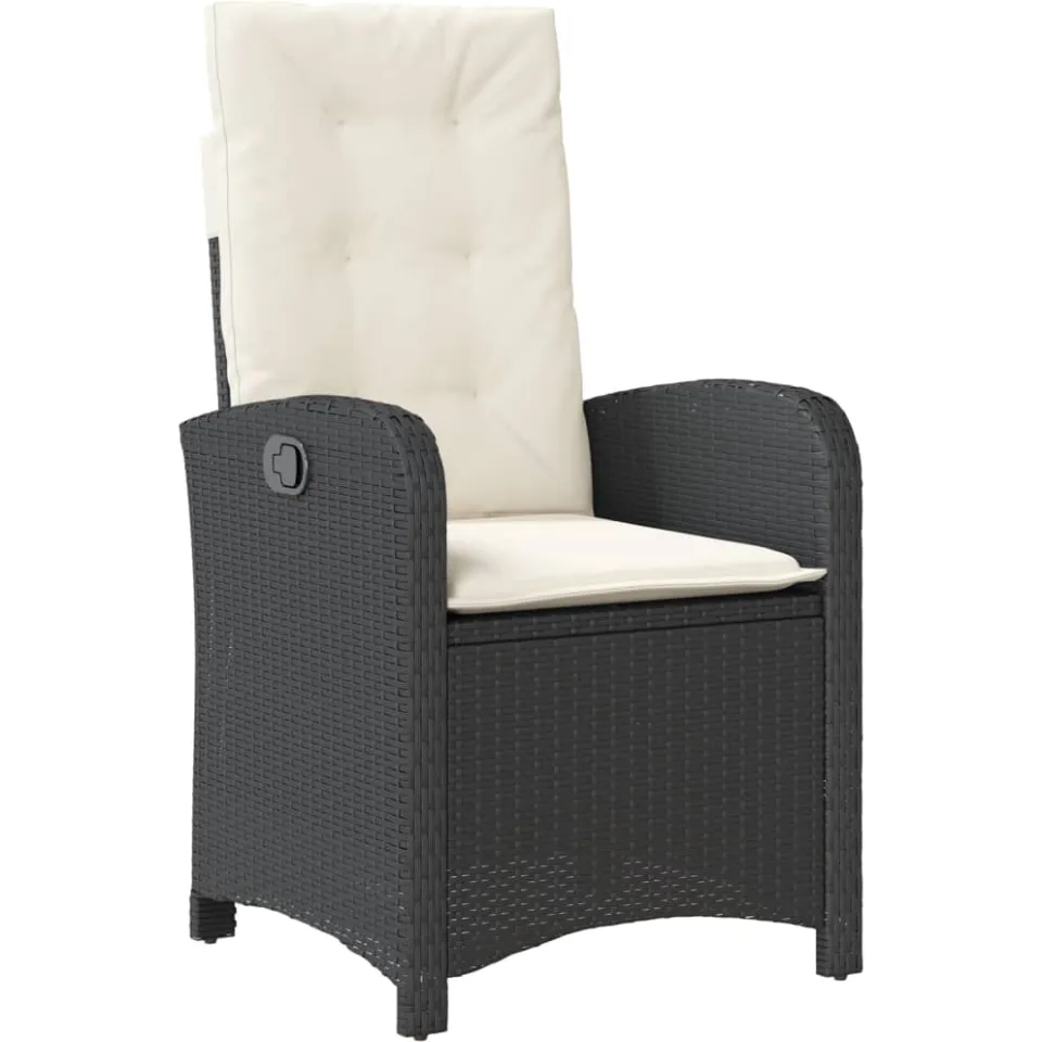 vidaXL 7-delige Tuinset met kussens poly rattan zwart, foto 4