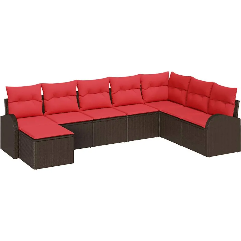 vidaXL Tuin Sofa Set 8 st Bruin [Synthetisch]: Poly Rattan