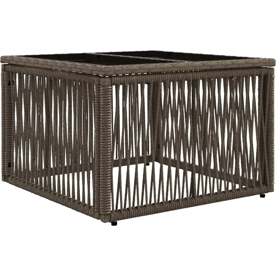 vidaXL Tuinbankenset 9 st 8-zits Grijs poly rattan, foto 4