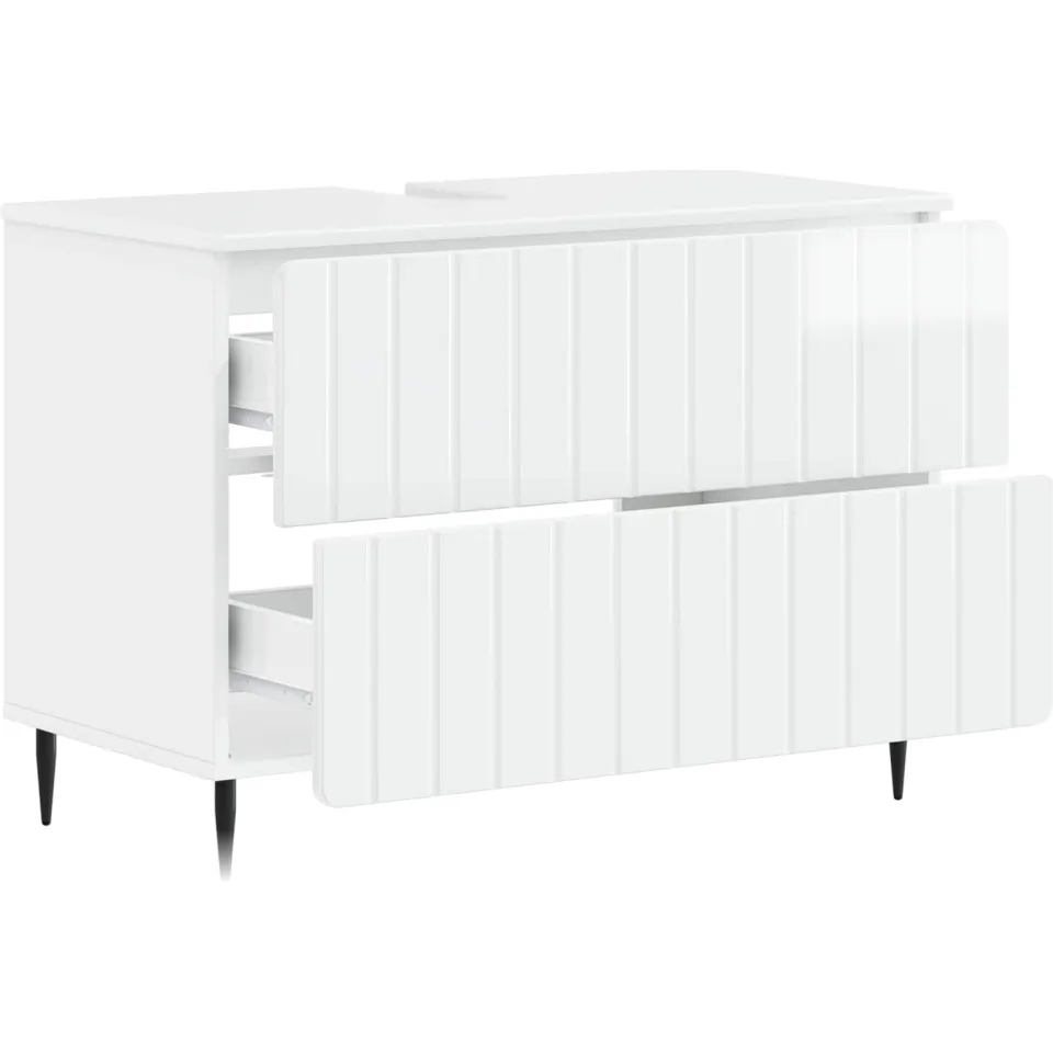 vidaXL Badkamer wastafelkast ZWOLLE Hoogglans Wit 82 x 41 x 58,5 cm