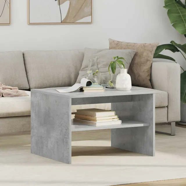 vidaXL Salontafel Beton Grijs 60 x 50 x 40 cm Bewerkt hout, foto 2