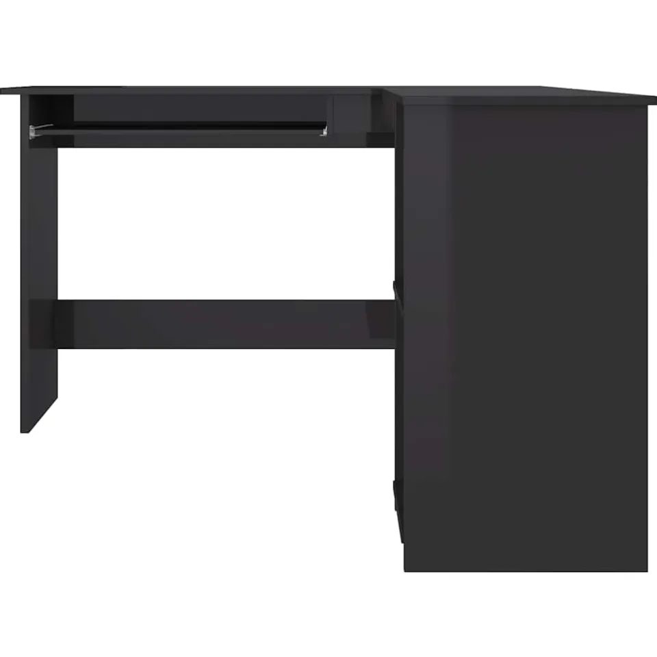 vidaXL Hoekbureau L-vormig 120x140x75 cm bewerkt hout hoogglans zwart