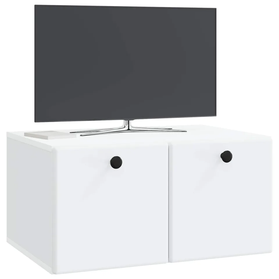 vidaXL Wandbeugel TV-kast 59,5 x 41 x 30 cm Wit Bewerkt hout