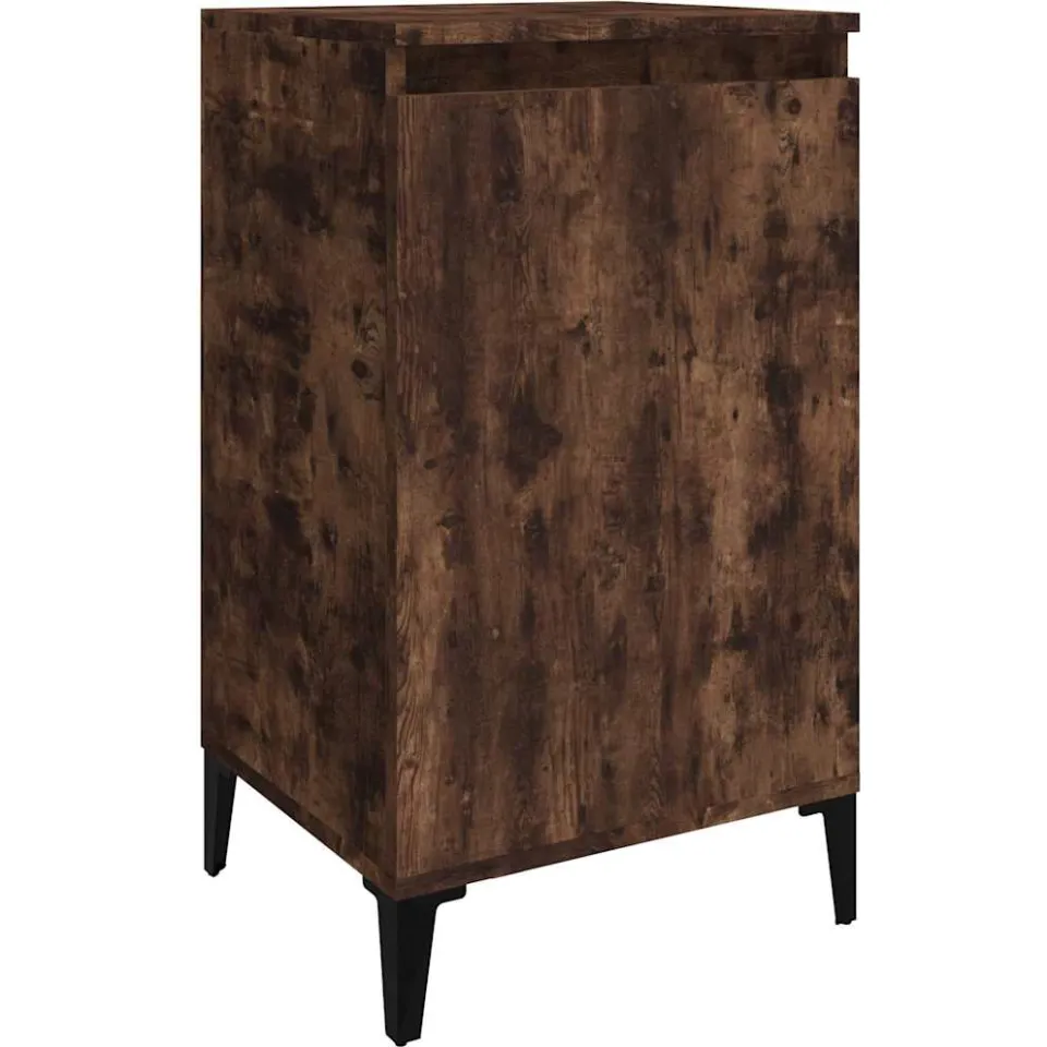 vidaXL Nachtkastje 40x35x70 cm bewerkt hout gerookt eikenkleurig