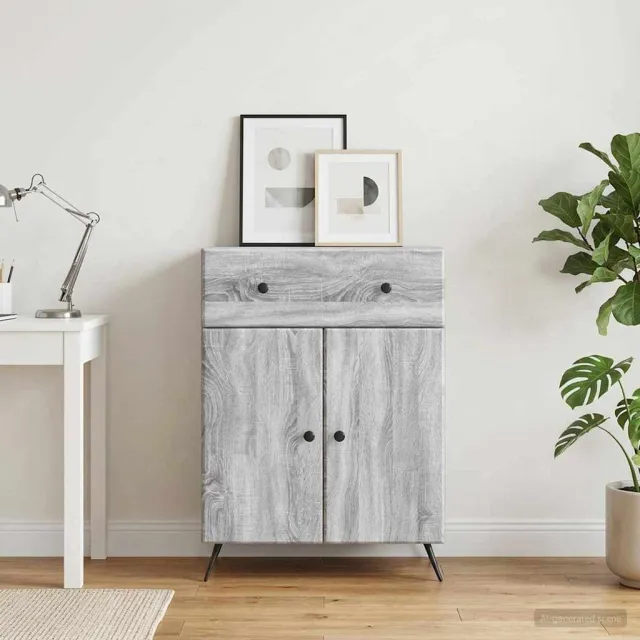 vidaXL Dressoir Grijs sonoma 66 x 34,5 x 90 cm Bewerkt hout
