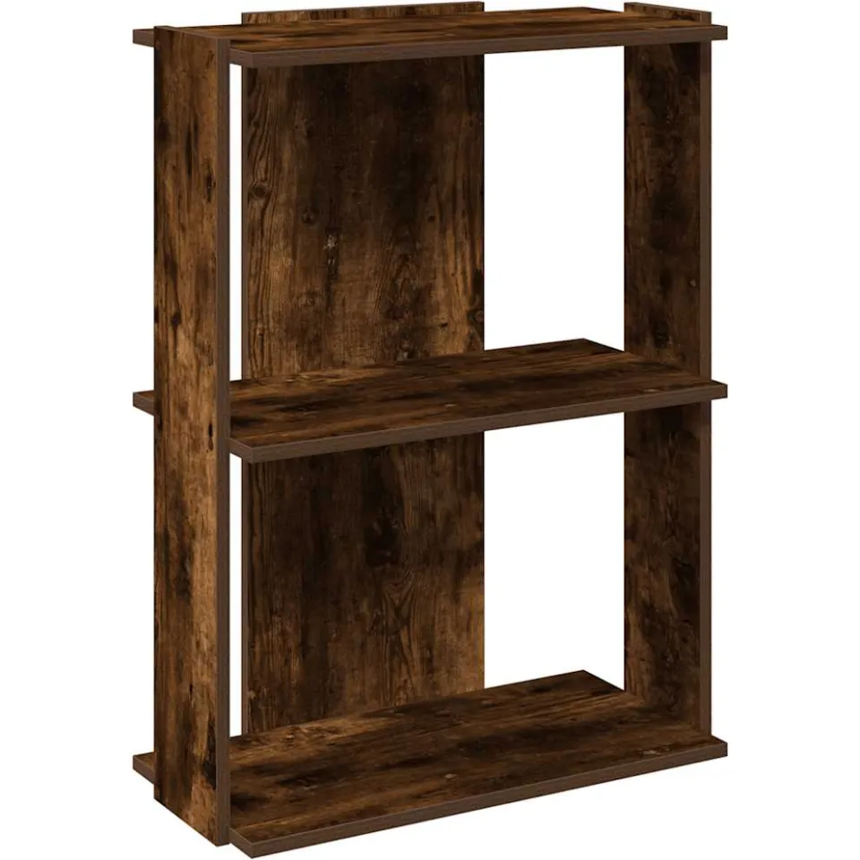 vidaXL Boekenkast 3-laags 60x30x80 cm bewerkt hout gerookt eikenkleur, foto 3
