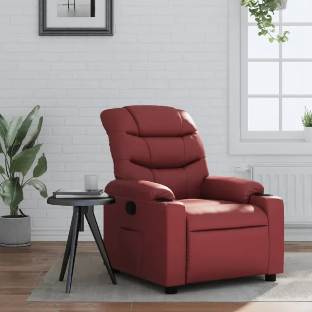 vidaXL Fauteuil verstelbaar kunstleer wijnrood