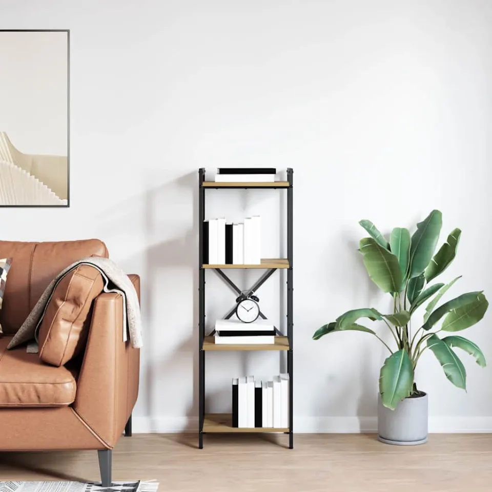 vidaXL Boekenkast 40 x 30 x 119 cm Bewerkt hout Artisan Eiken, foto 4