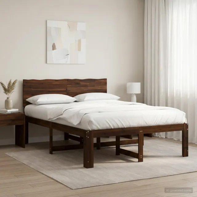 vidaXL Tweepersoonsbed met hoofdeinde ROSTOCK Donkerbruin 120 x 200 cm