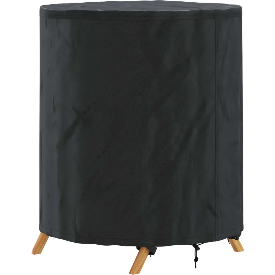 vidaXL Tafel Dek 62 x 62 x 70 cm Stof Rond Waterdicht Zwart