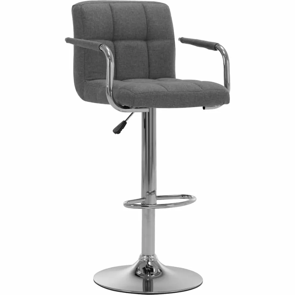 vidaXL Barstoelen 2 st stof lichtgrijs grijs, foto 2