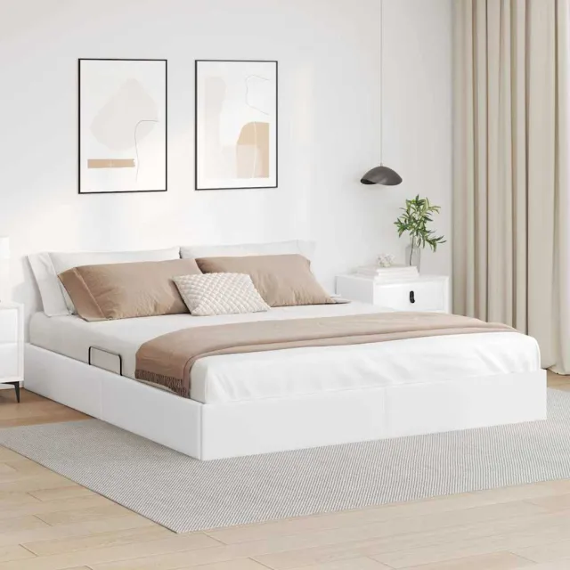 vidaXL Opslag bed Wit 193 x 203 cm Kunstleer
