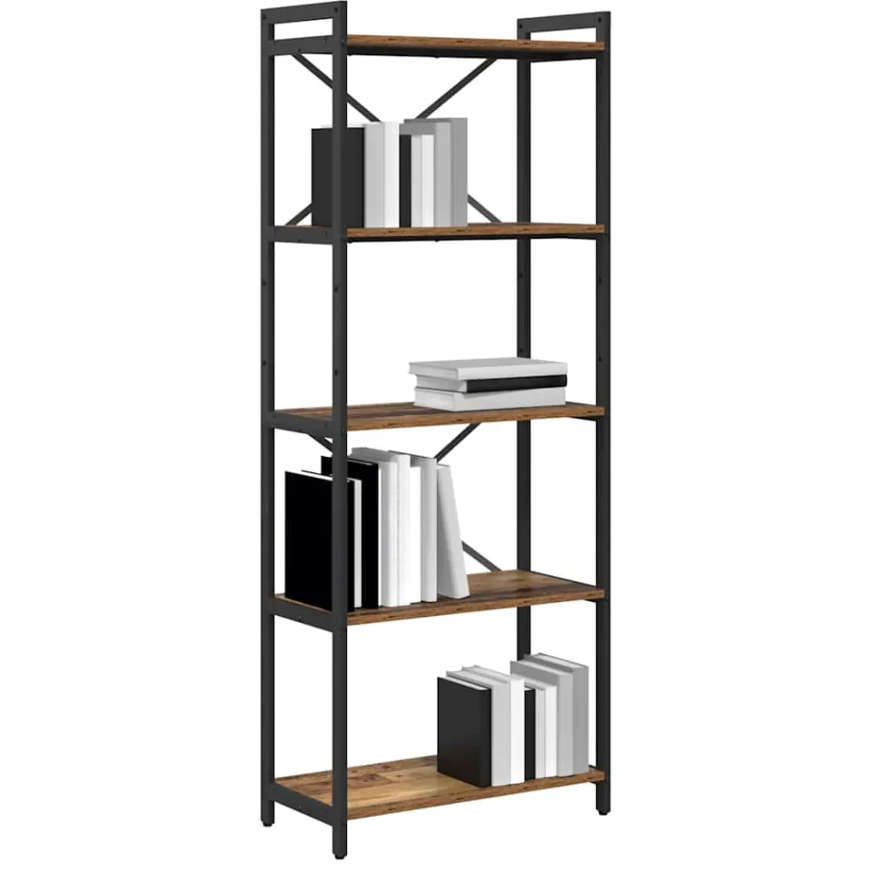 vidaXL Boekenkast 60 x 30 x 155 cm Bewerkt hout Oud hout Bruin