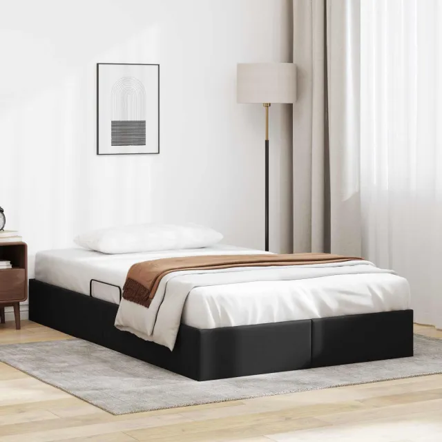 vidaXL Ottoman Bedframe met opslag Zwart 120 x 200 cm Nep Leer