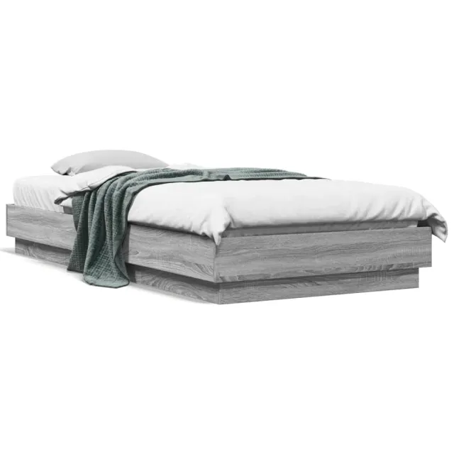 vidaXL Bedframe met LED-verlichting grijs sonoma eikenkleur 100x200 cm