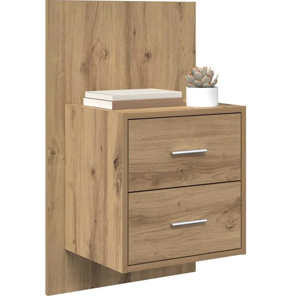 vidaXL Wandkastje 2 st Artisan Eiken 48,5 x 32,5 x 80 cm Bewerkt hout Bruin