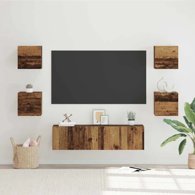 vidaXL Tv-meubelset 6 st 60 x 30 x 30 cm Oud Hout bruin, foto 2