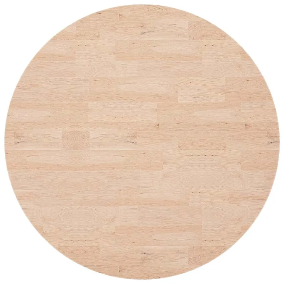 vidaXL Tafelblad rond Ø90x4 cm onbehandeld massief eikenhout, foto 2