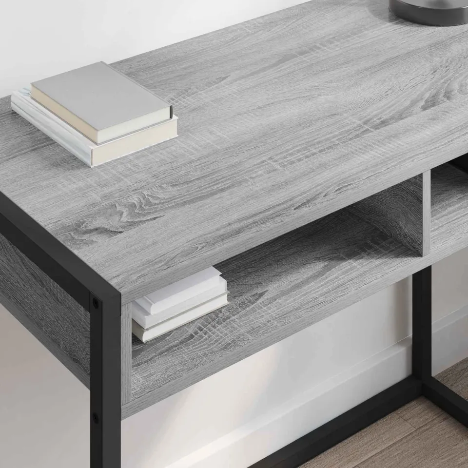 vidaXL Bureau Grijs Sonoma Bewerkt hout 100 x 50 x 75 cm, foto 4