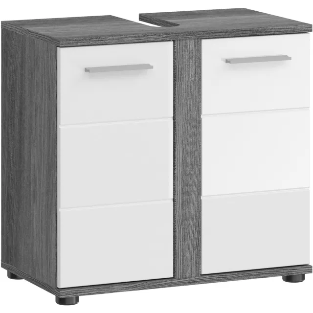 Xonox.Home Blake wastafelonderkast Zilver/wit