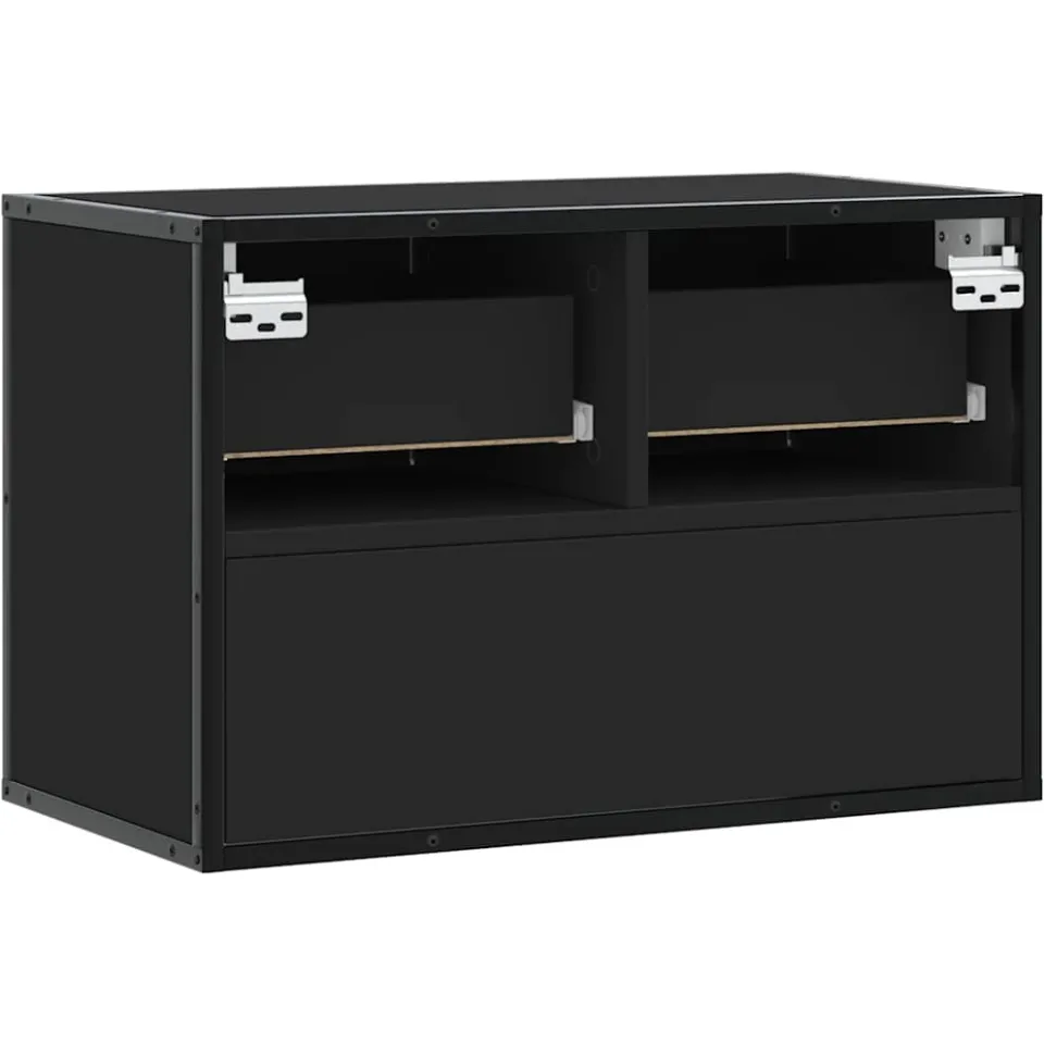 vidaXL Tv-meubel 60x31x39,5 cm bewerkt hout en metaal zwart, foto 4
