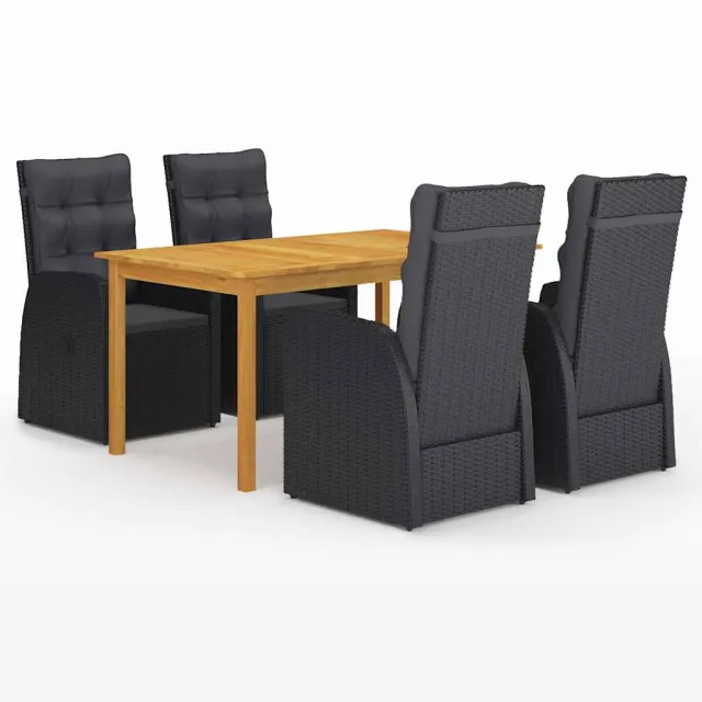 vidaXL 5-delige Tuinset zwart, foto 2