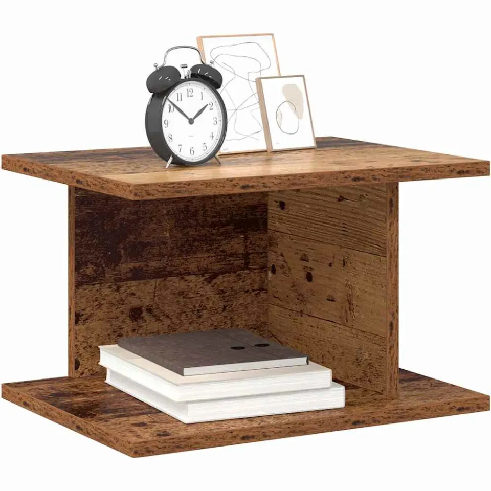 vidaXL Nachtkastje Oudhout 40 x 30 x 25 cm Bewerkt hout Bruin