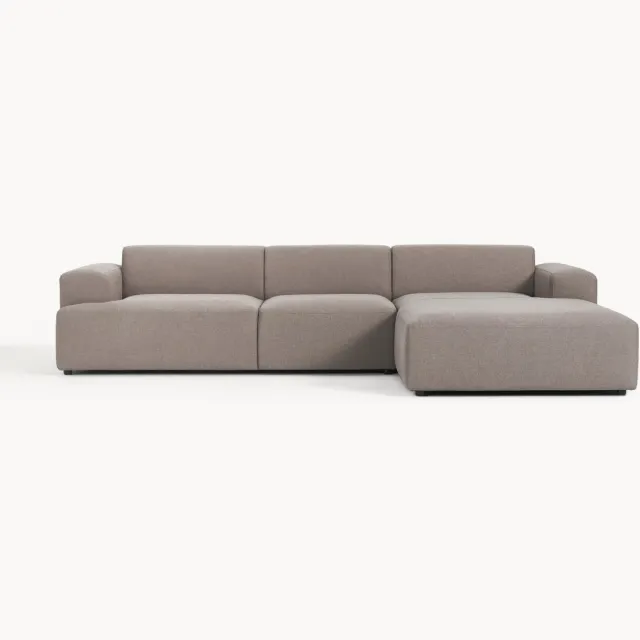 Westwing Collection Hoekbank Melva (4-zits) taupe
